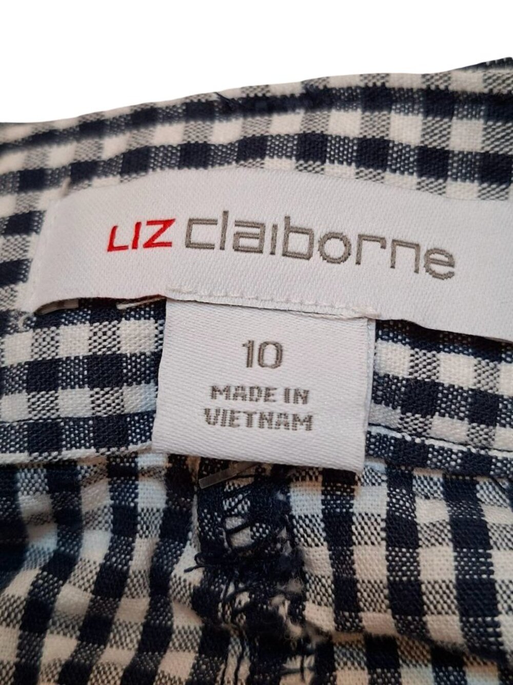 Liz Claiborne Cotton Black White Gingham Preppy Belted Cottagecore Chic Skirt 10 - Picture 3 of 10